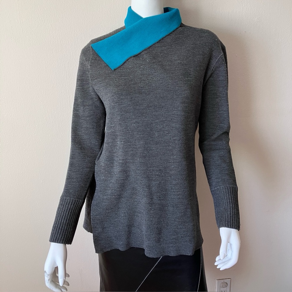 St John wool grey/aqua cardigan